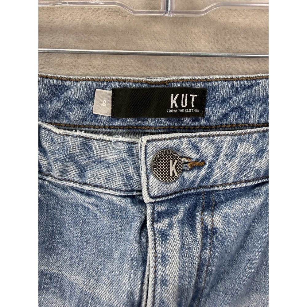 KUT From The Kloth Christine High Rise Straight Leg Distressed Jeans Womens Sz 8 - Picture 7 of 10